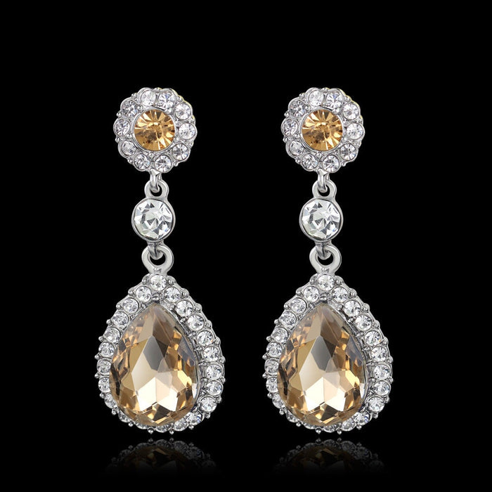 Wholesale glass rhinestone alloy earrings JDC-ES-GSDB006 Earrings 丹比华比 Wholesale Jewelry JoyasDeChina Joyas De China