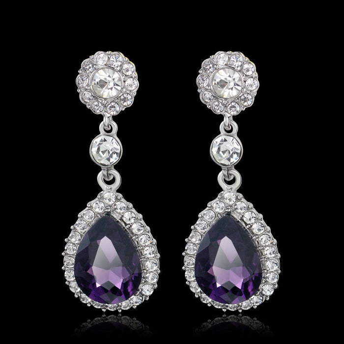 Wholesale glass rhinestone alloy earrings JDC-ES-GSDB006 Earrings 丹比华比 Wholesale Jewelry JoyasDeChina Joyas De China