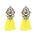 Wholesale glass tassel earrings JDC-ES-LIUM028 Earrings 榴芒 yellow Wholesale Jewelry JoyasDeChina Joyas De China