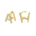 Wholesale Gold 26 Letter Zircon Stud Earrings JDC-ES-GM005 Earrings 冈麦 A gold Wholesale Jewelry JoyasDeChina Joyas De China