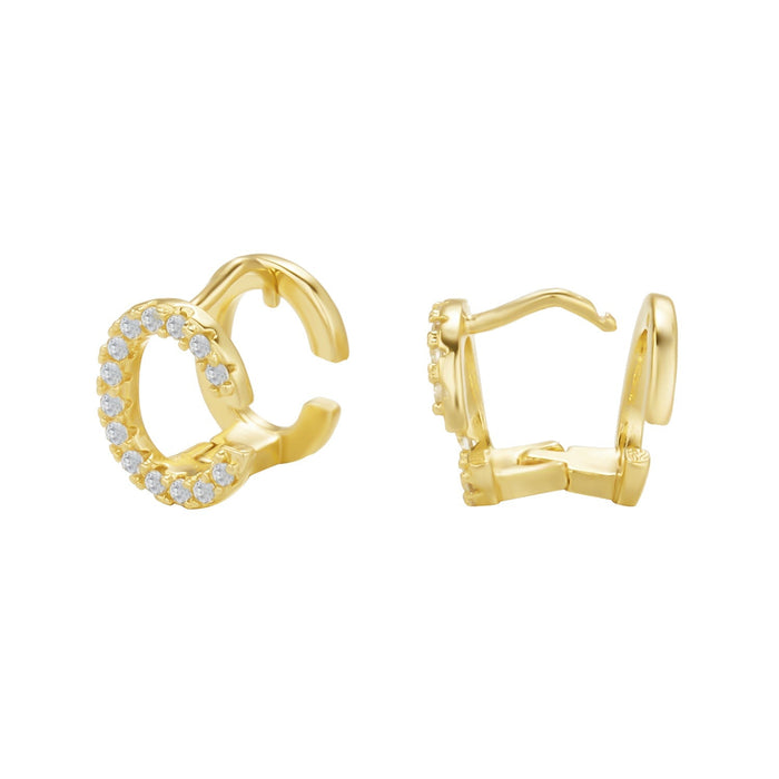 Wholesale Gold 26 Letter Zircon Stud Earrings JDC-ES-GM005 Earrings 冈麦 C gold Wholesale Jewelry JoyasDeChina Joyas De China