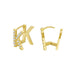Wholesale Gold 26 Letter Zircon Stud Earrings JDC-ES-GM005 Earrings 冈麦 K gold Wholesale Jewelry JoyasDeChina Joyas De China