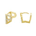 Wholesale Gold 26 Letter Zircon Stud Earrings JDC-ES-GM005 Earrings 冈麦 P gold Wholesale Jewelry JoyasDeChina Joyas De China