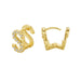 Wholesale Gold 26 Letter Zircon Stud Earrings JDC-ES-GM005 Earrings 冈麦 S gold Wholesale Jewelry JoyasDeChina Joyas De China