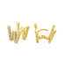 Wholesale Gold 26 Letter Zircon Stud Earrings JDC-ES-GM005 Earrings 冈麦 W gold Wholesale Jewelry JoyasDeChina Joyas De China