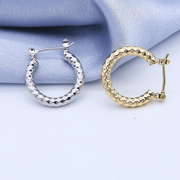 Wholesale gold Brass Oval Earrings JDC-ES-Ruol010 Earrings 若龙 Wholesale Jewelry JoyasDeChina Joyas De China