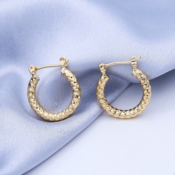 Wholesale gold Brass Oval Earrings JDC-ES-Ruol010 Earrings 若龙 Wholesale Jewelry JoyasDeChina Joyas De China