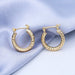 Wholesale gold Brass Oval Earrings JDC-ES-Ruol010 Earrings 若龙 Twisted gold Wholesale Jewelry JoyasDeChina Joyas De China