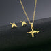 Wholesale Gold Geometric Bear Necklace Earrings Set Stainless Steel JDC-ES-MINGM010 Earrings 敏萌 Tz98 (gold) Wholesale Jewelry JoyasDeChina Joyas De China