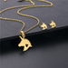 Wholesale Gold Geometric Bear Necklace Earrings Set Stainless Steel JDC-ES-MINGM011 Earrings 敏萌 Wholesale Jewelry JoyasDeChina Joyas De China