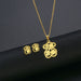 Wholesale Gold Geometric Bear Necklace Earrings Set Stainless Steel JDC-ES-MINGM011 Earrings 敏萌 TZ160 (gold) Wholesale Jewelry JoyasDeChina Joyas De China