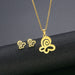 Wholesale Gold Geometric Bear Necklace Earrings Set Stainless Steel JDC-ES-MINGM011 Earrings 敏萌 TZ175 (gold) Wholesale Jewelry JoyasDeChina Joyas De China