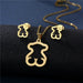 Wholesale Gold Geometric Bear Necklace Earrings Set Stainless Steel JDC-ES-MINGM012 Earrings 敏萌 TZ-12 (gold) Wholesale Jewelry JoyasDeChina Joyas De China