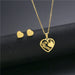 Wholesale Gold Geometric Bear Necklace Earrings Set Stainless Steel JDC-ES-MINGM012 Earrings 敏萌 TZ67 (gold) Wholesale Jewelry JoyasDeChina Joyas De China