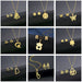 Wholesale Gold Geometric Bear Necklace Earrings Set Stainless Steel JDC-ES-MINGM013 Earrings 敏萌 Wholesale Jewelry JoyasDeChina Joyas De China