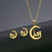 Wholesale Gold Geometric Bear Necklace Earrings Set Stainless Steel JDC-ES-MINGM013 Earrings 敏萌 TZ119 (gold) Wholesale Jewelry JoyasDeChina Joyas De China
