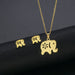 Wholesale Gold Geometric Bear Necklace Earrings Set Stainless Steel JDC-ES-MINGM013 Earrings 敏萌 TZ200 (gold) Wholesale Jewelry JoyasDeChina Joyas De China
