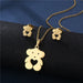 Wholesale Gold Geometric Bear Necklace Earrings Set Stainless Steel JDC-ES-MINGM015 Earrings 敏萌 TZ-11 (gold) Wholesale Jewelry JoyasDeChina Joyas De China