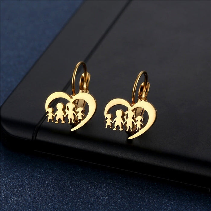 Wholesale Gold Heart Geometric Stainless Steel Earrings JDC-ES-MINGM023 Earrings 敏萌 Wholesale Jewelry JoyasDeChina Joyas De China