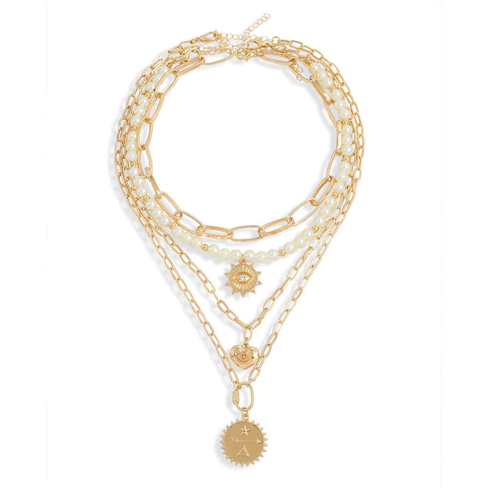 Wholesale gold metal multilayer clavicle chain JDC-NE-V6 necklace JoyasDeChina color/set Wholesale Jewelry JoyasDeChina Joyas De China