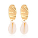Wholesale Gold Round Crystal Natural Shell Earrings JDC-ES-D773 Earrings 晴雯 01 Asian Gold 4509 Yajin Wholesale Jewelry JoyasDeChina Joyas De China