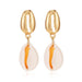 Wholesale Gold Round Crystal Natural Shell Earrings JDC-ES-D773 Earrings 晴雯 01 Asian Gold 4515 Yajin Wholesale Jewelry JoyasDeChina Joyas De China