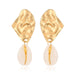 Wholesale Gold Round Crystal Natural Shell Earrings JDC-ES-D773 Earrings 晴雯 01 gold knife type 4549 Yajin Wholesale Jewelry JoyasDeChina Joyas De China