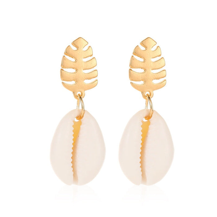 Wholesale Gold Round Crystal Natural Shell Earrings JDC-ES-D773 Earrings 晴雯 01 Yajin 4530 Yajin Wholesale Jewelry JoyasDeChina Joyas De China