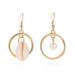 Wholesale Gold Round Crystal Natural Shell Earrings JDC-ES-D773 Earrings 晴雯 01KC gold 4535 Yajin Wholesale Jewelry JoyasDeChina Joyas De China