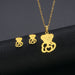Wholesale gold stainless steel earrings necklace set combination JDC-NE-MINGM002 Necklace 敏萌 TZ147 Wholesale Jewelry JoyasDeChina Joyas De China