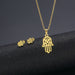 Wholesale gold stainless steel earrings necklace set combination JDC-NE-MINGM002 Necklace 敏萌 TZ169 Wholesale Jewelry JoyasDeChina Joyas De China
