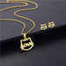 Wholesale gold stainless steel earrings necklace set combination JDC-NE-MINGM002 Necklace 敏萌 TZ182 Wholesale Jewelry JoyasDeChina Joyas De China