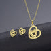 Wholesale gold stainless steel earrings necklace set combination JDC-NE-MINGM002 Necklace 敏萌 TZ62 Wholesale Jewelry JoyasDeChina Joyas De China