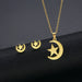 Wholesale gold stainless steel earrings necklace set combination JDC-NE-MINGM002 Necklace 敏萌 TZ72 Wholesale Jewelry JoyasDeChina Joyas De China