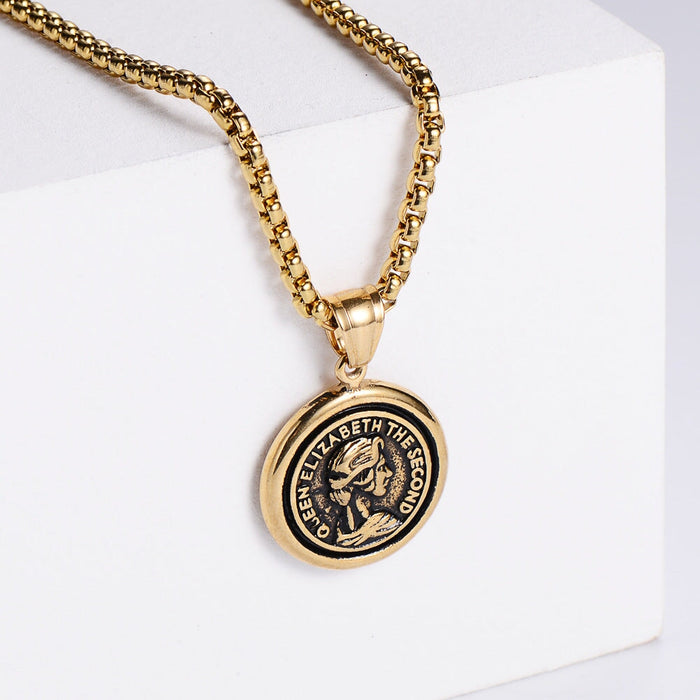 Wholesale gold stainless steel necklace JDC-NE-Aimi006 Necklaces 爱米萝 Gold [without chain] Wholesale Jewelry JoyasDeChina Joyas De China