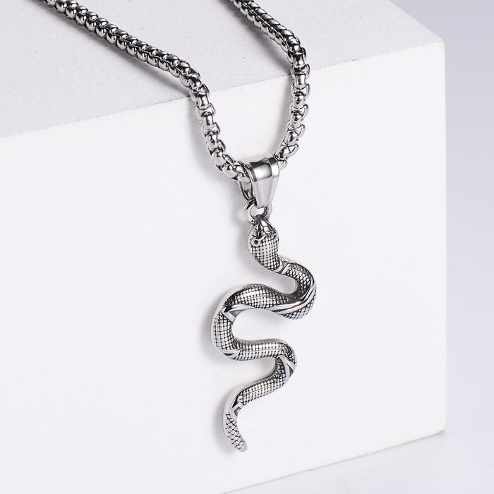 Wholesale gold stainless steel snake necklace JDC-NE-Aimi009 Necklaces 爱米萝 Steel [without chain] Wholesale Jewelry JoyasDeChina Joyas De China