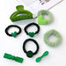 Wholesale Green Bow Plastic Resin Hair Clip Hair Rope JDC-HC-Jiax007 Hair Clips 佳芯 2710 set Wholesale Jewelry JoyasDeChina Joyas De China