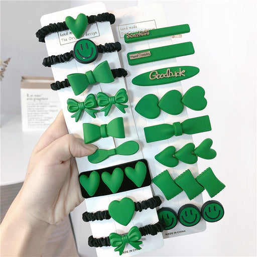 Wholesale Green Smiley Plastic Resin Hair Clip Hair Rope JDC-HC-Jiax006 Hair Clips 佳芯 Wholesale Jewelry JoyasDeChina Joyas De China