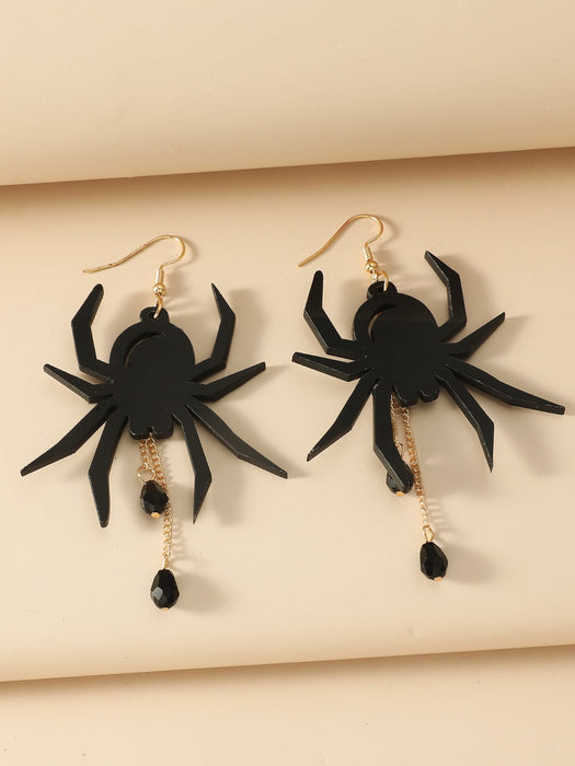 Wholesale Halloween Acrylic Black Spider Earrings JDC-ES-GANL007 Earrings 甘来 Wholesale Jewelry JoyasDeChina Joyas De China