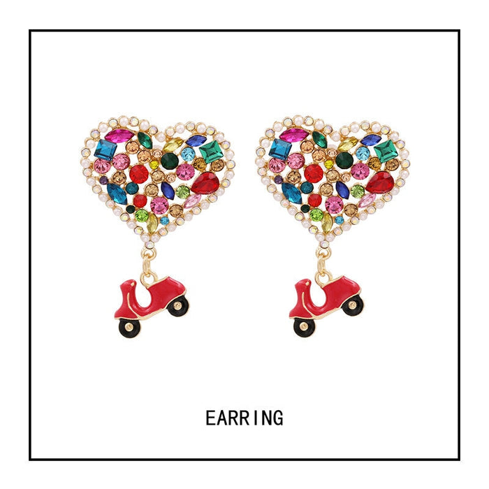 Wholesale heart alloy earrings JDC-ES-LIUM032 Earrings 榴芒 Wholesale Jewelry JoyasDeChina Joyas De China