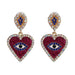 Wholesale heart set crystal metal earrings JDC-ES-LIUM021 Earrings 榴芒 red Wholesale Jewelry JoyasDeChina Joyas De China