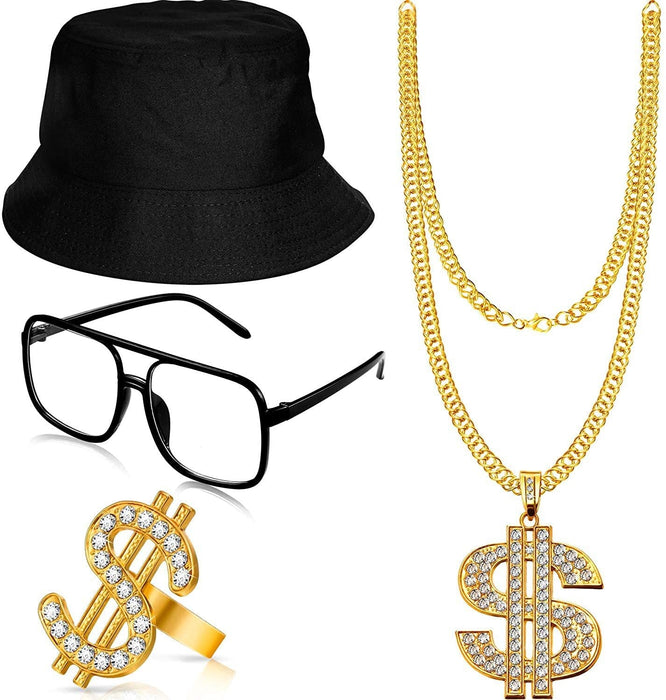 Wholesale Hip Hop Punk Alloy Necklace Ring Bucket Hat Glasses Suit JDC-ST-YDF002 Suit 创易东方 suit Wholesale Jewelry JoyasDeChina Joyas De China