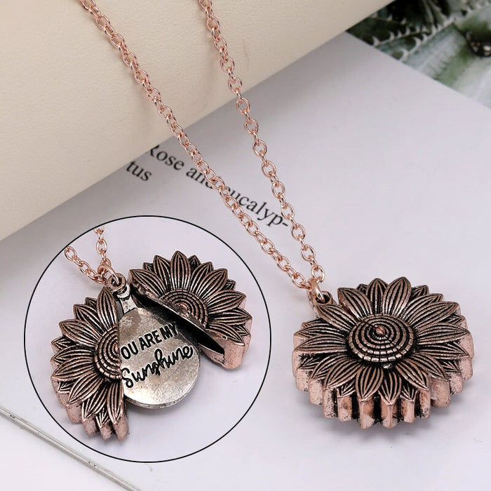 Wholesale hipster hip hop sunflower alloy necklace JDC-NE-Jiaow012 Necklaces 娇婉 coppery Wholesale Jewelry JoyasDeChina Joyas De China