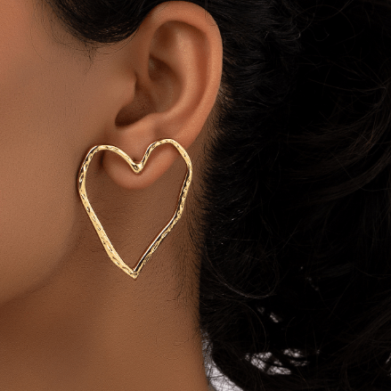 Wholesale hollow gold color love heart alloy earrings JDC-ES-LSY016 earrings JoyasDeChina Wholesale Jewelry JoyasDeChina Joyas De China
