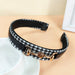 Wholesale Houndstooth Fabric Alloy PU Leather Headband (F)JDC-HD-O377 Headband 潮炫 Wholesale Jewelry JoyasDeChina Joyas De China