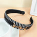 Wholesale Houndstooth Fabric Alloy PU Leather Headband (F)JDC-HD-O377 Headband 潮炫 M black Wholesale Jewelry JoyasDeChina Joyas De China
