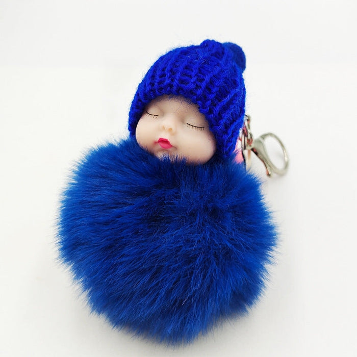 Wholesale imitation otter rabbit hair sleep doll keychain JDC-KC-QiShi007 Keychains 奇释 Wholesale Jewelry JoyasDeChina Joyas De China