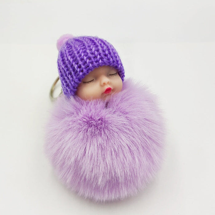 Wholesale imitation otter rabbit hair sleep doll keychain JDC-KC-QiShi007 Keychains 奇释 Wholesale Jewelry JoyasDeChina Joyas De China