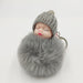 Wholesale imitation otter rabbit hair sleep doll keychain JDC-KC-QiShi007 Keychains 奇释 light Grey / Wholesale Jewelry JoyasDeChina Joyas De China