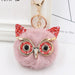 Wholesale Imitation Rex Rabbit Fur Big Eyes Sequined Owl Fur Ball Pom Pom Keychain JDC-KC-Zuge012 Keychains 祖格 Wholesale Jewelry JoyasDeChina Joyas De China